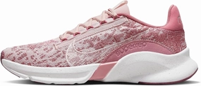 Nike SuperRep Go 3 Flyknit Next Nature Women's Workout Shoes (DH3393-602, Pink Foam/Pink Rise/Adobe/Dark Team Red) Size 8.5
