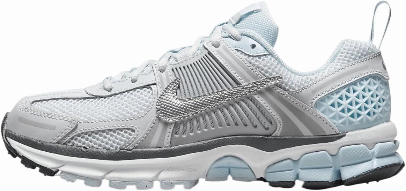 Nike Vomero 5 Big Kids' Shoes (HQ3255-043, Pure Platinum/Glacier Blue/Wolf Grey/Metallic Silver)