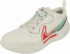 Nike Womens Zoom Court Pro HC Tennis Shoes DH0990 Sneakers Trainers (UK 6.5 US 9 EU 40.5, White Washed Teal red 136)