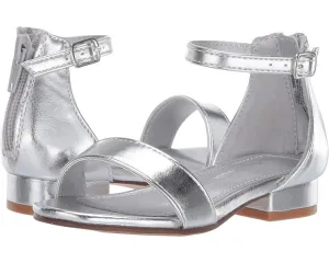 Nina Hidi-T Sandals Girls US 12 Silver Metallic Ankle Strap Block Heel FZP437