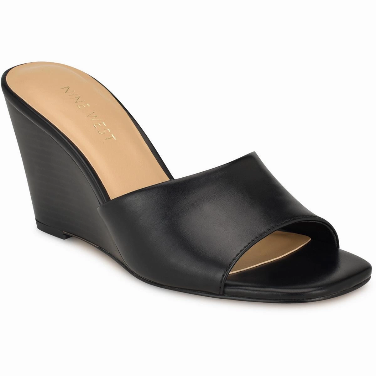 Niya Womens Faux Leather Printed Wedge Sandals