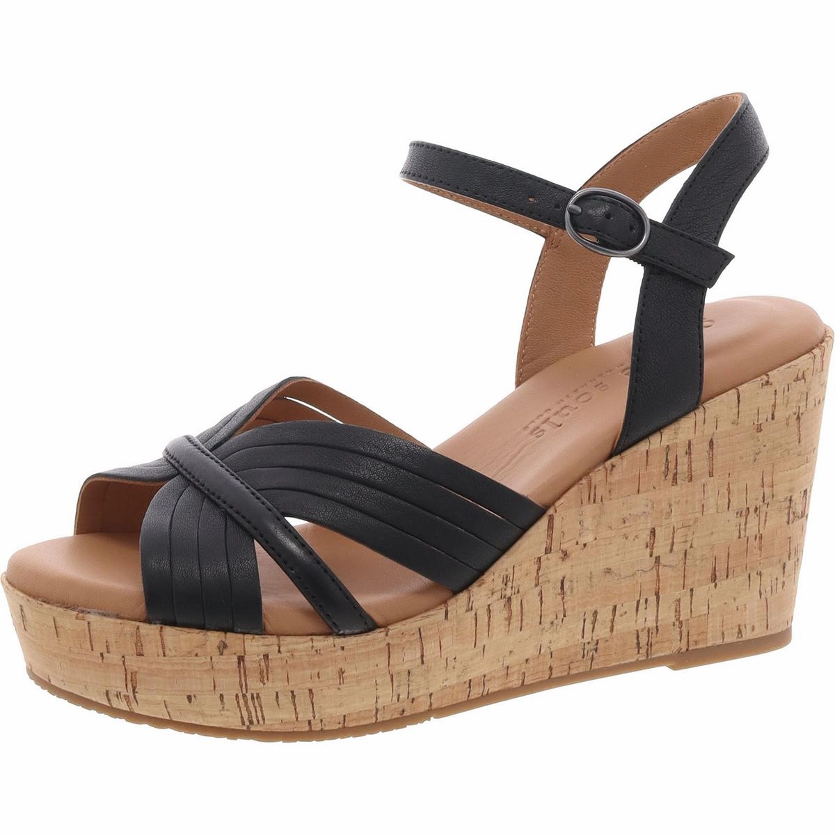 Nomi Womens Buckle Leather Slingback Sandals