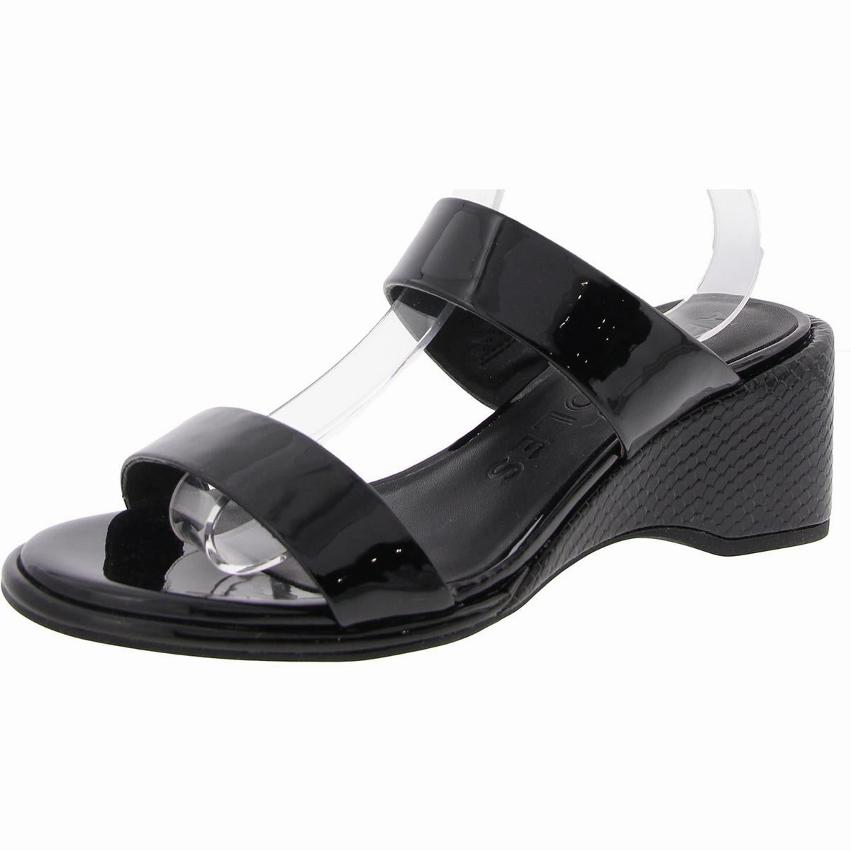 NORINE Womens Metallic Open toe Wedge Sandals