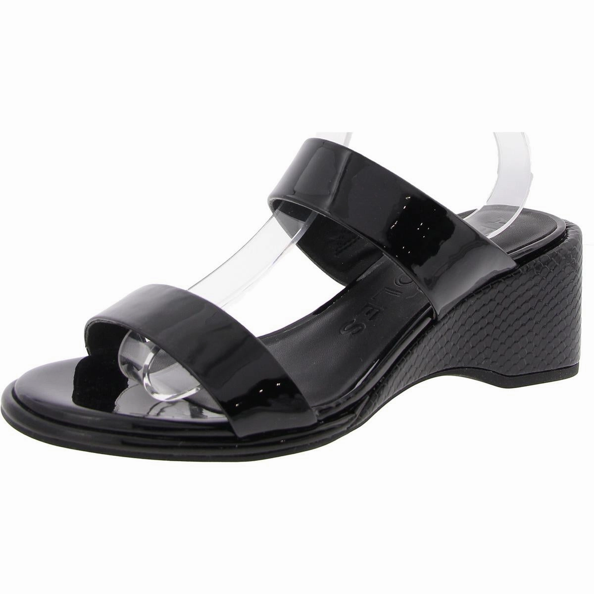 NORINE Womens Metallic Open toe Wedge Sandals