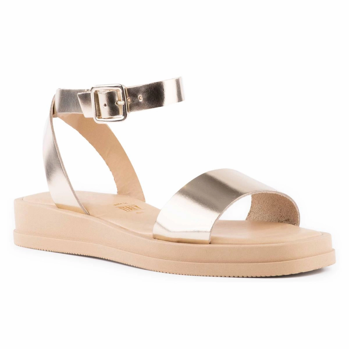 Note To Self Womens Leather Buckle Slingback Sandals
