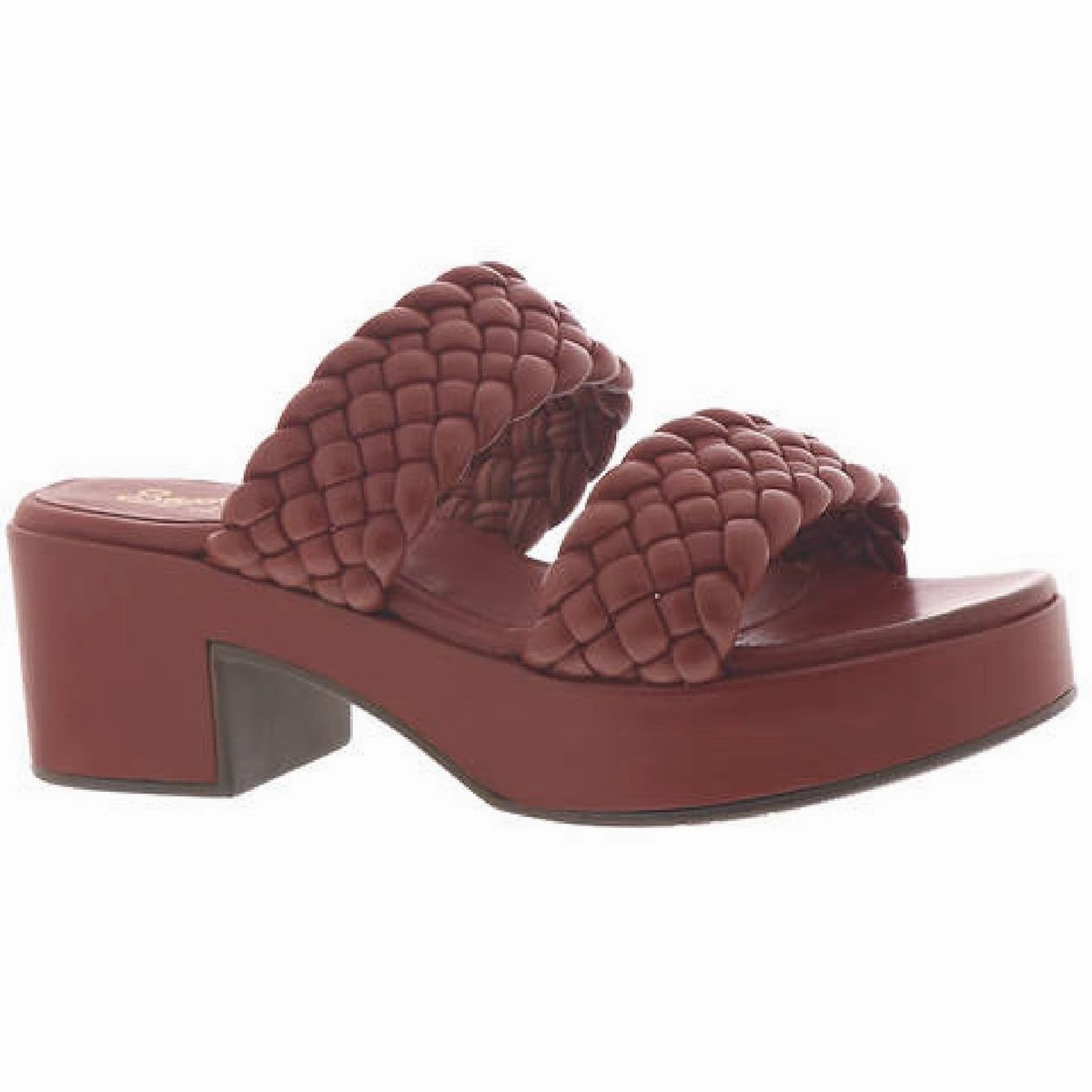 Novelty Womens Leather Woven Heel Sandals