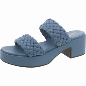 Novelty Womens Leather Woven Heel Sandals