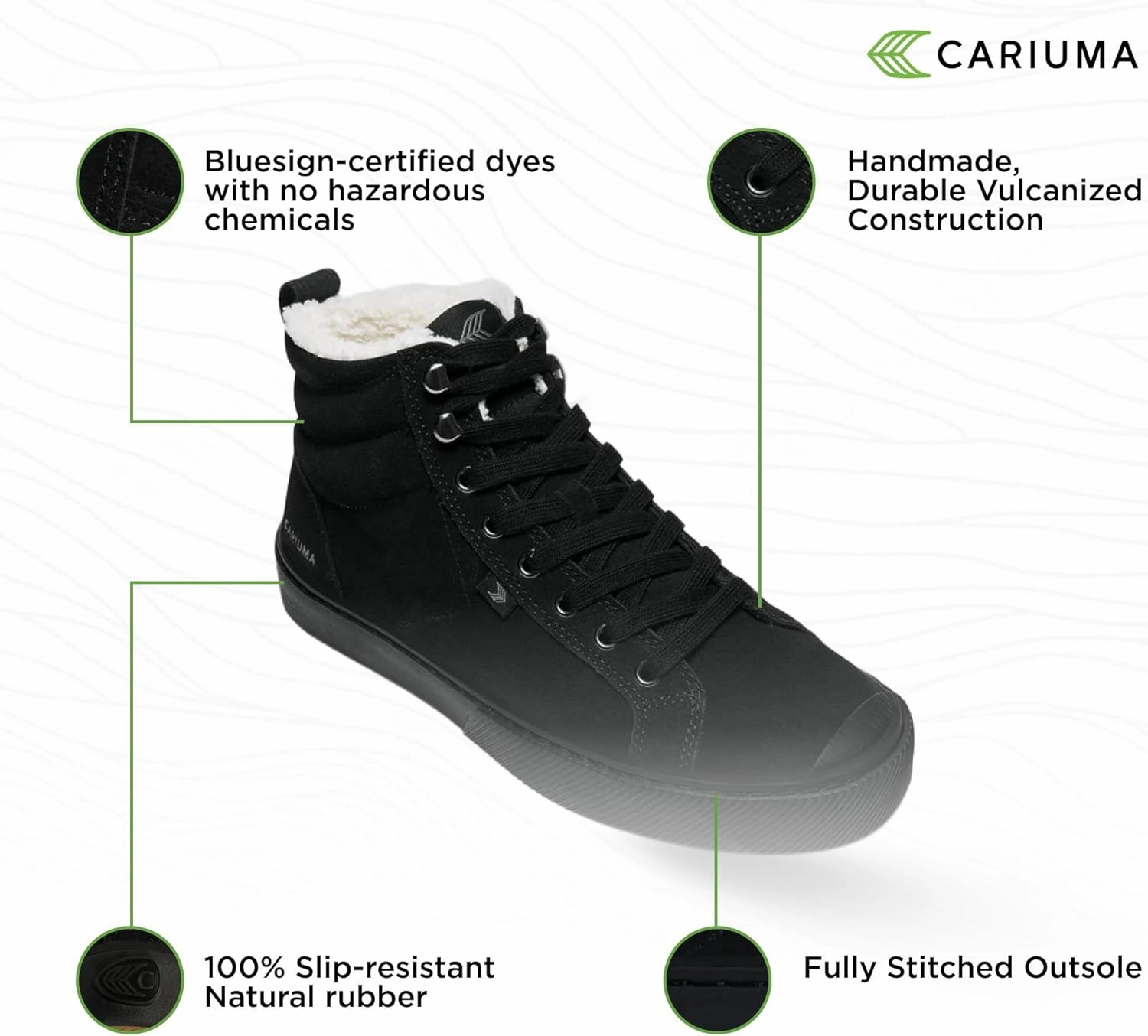 OCA Therma High Tops Suede Boots, Comfortable Shoes for Women, Lightweight & Sustainable, Versatile Casual Footwear with 100% Vegan Insoles, Rubber Soles