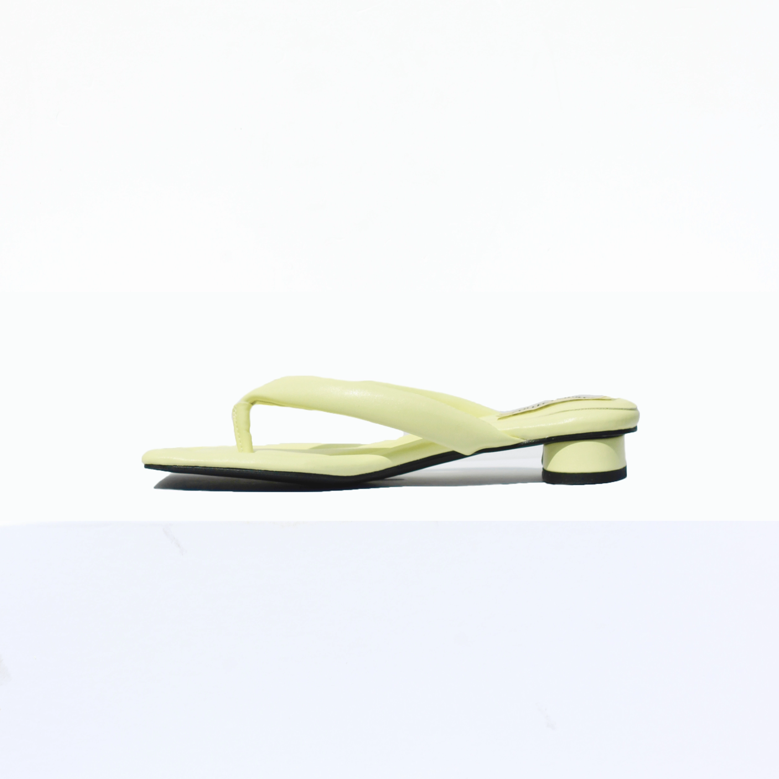 Olivia Vegan Leather Open Toe Mules | Yellow