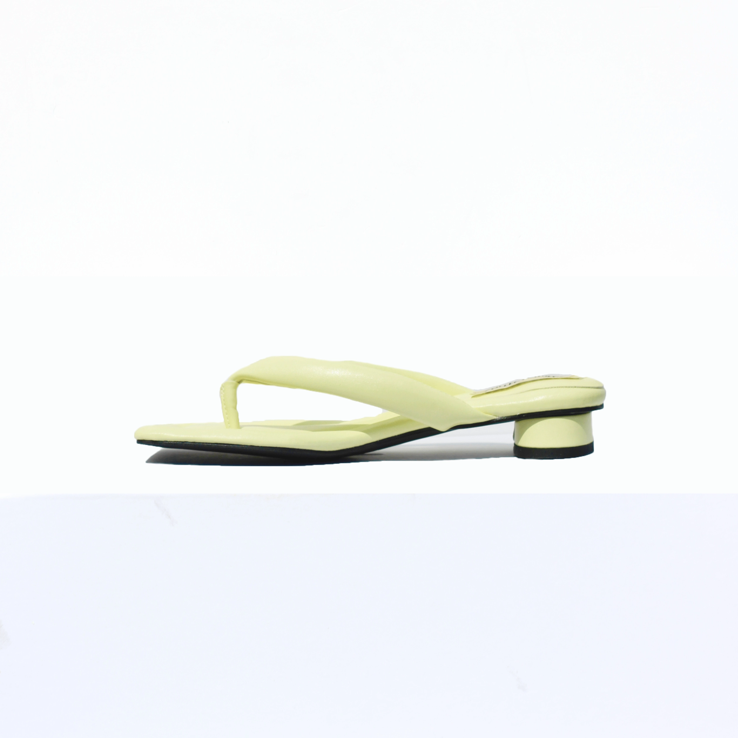 Olivia Vegan Leather Open Toe Mules | Yellow