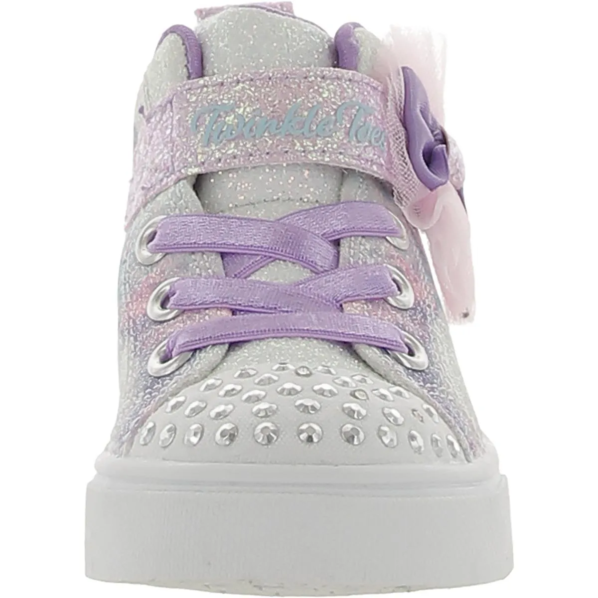Ombre Dazzle Girls Faux Leather Glitter Light-Up Shoes