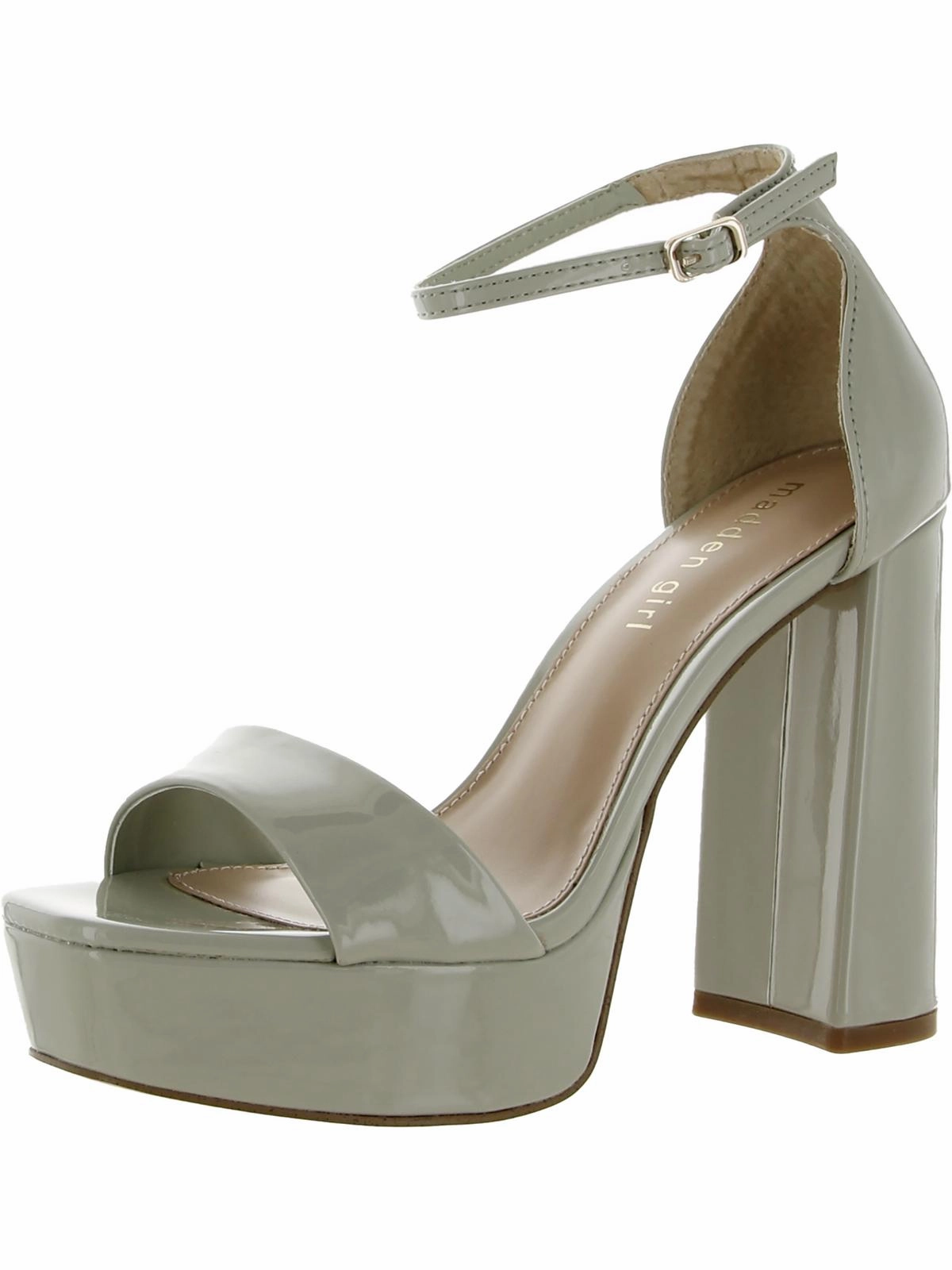 Omega Womens Patent Leather Ankle Strap Heels