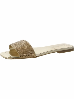 Pabla Womens Faux Leather Slide Sandals
