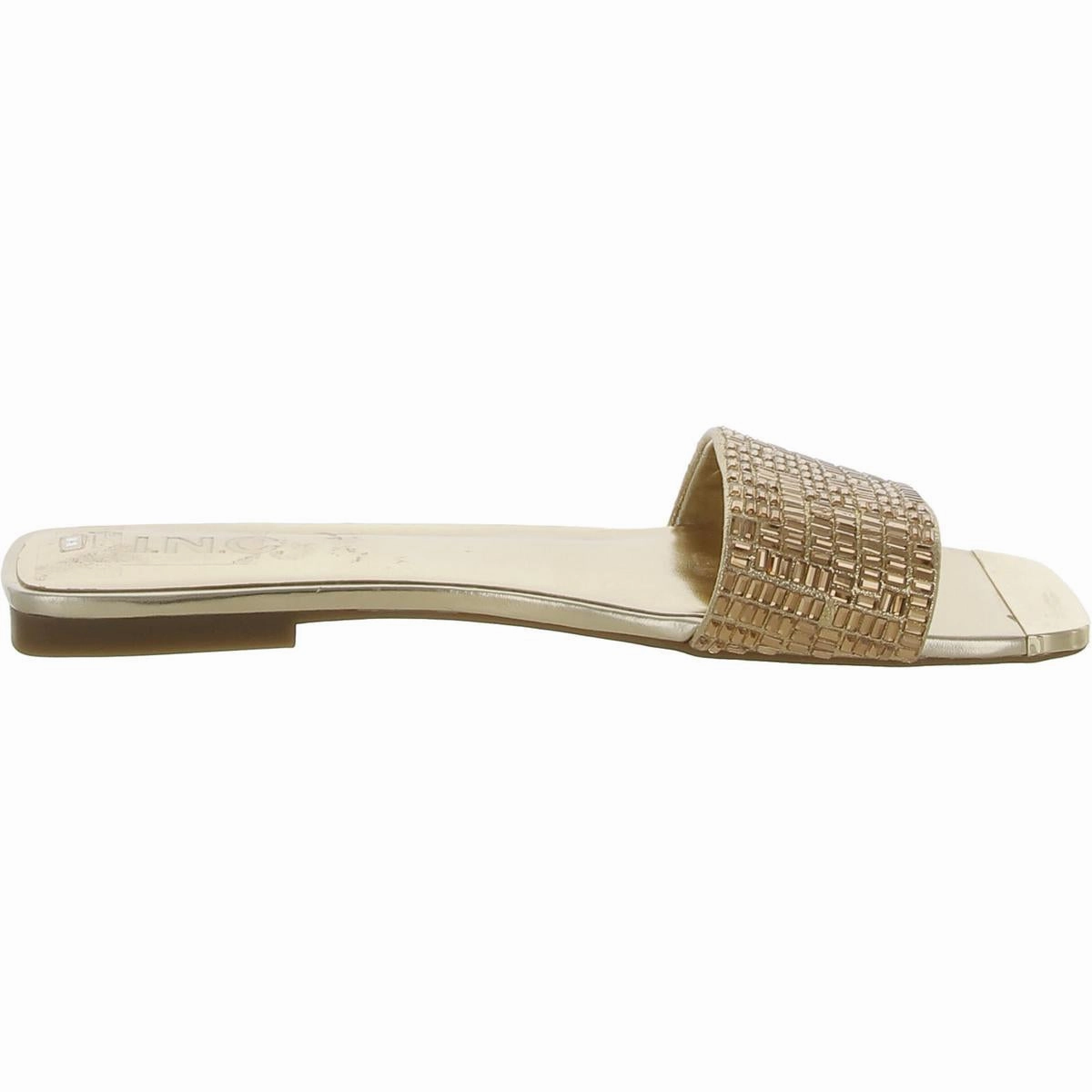 Pabla Womens Faux Leather Slide Sandals