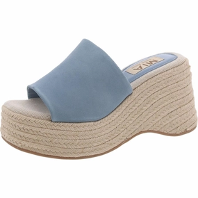 Palma Womens Suede Slip On Platform Sandals