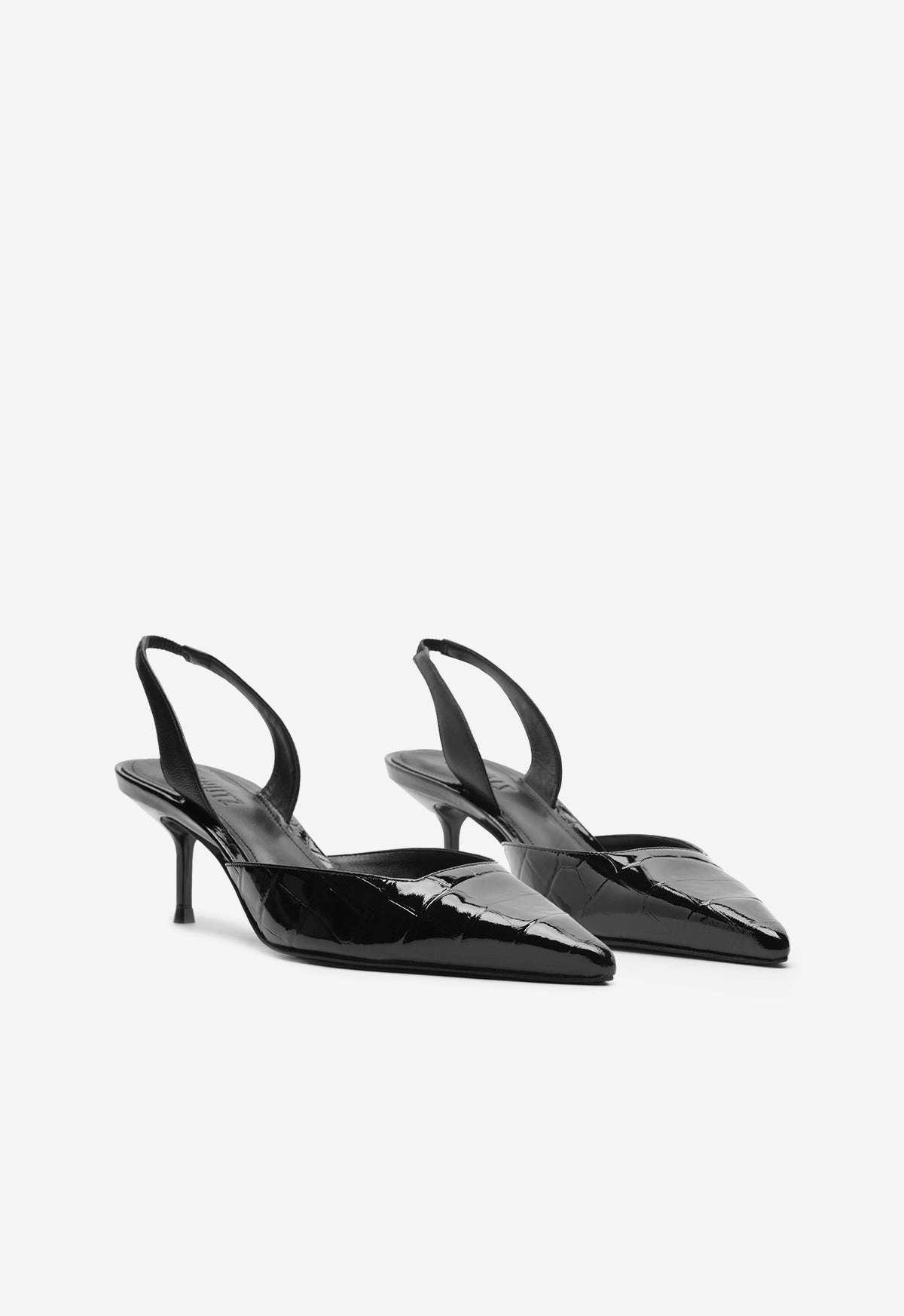 Paola Mid Stiletto Black Pump