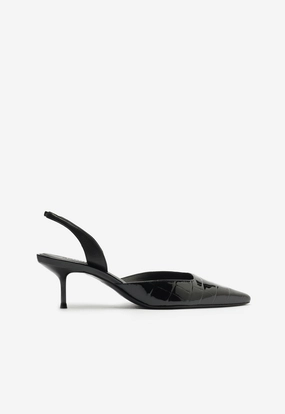 Paola Mid Stiletto Black Pump