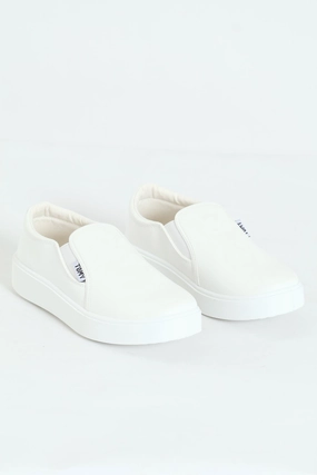 Parker Side Gusset Slip On - White