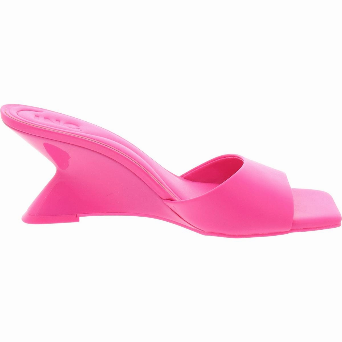 Patrise Womens Faux Leather Square Toe Slide Sandals