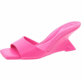 Patrise Womens Faux Leather Square Toe Slide Sandals
