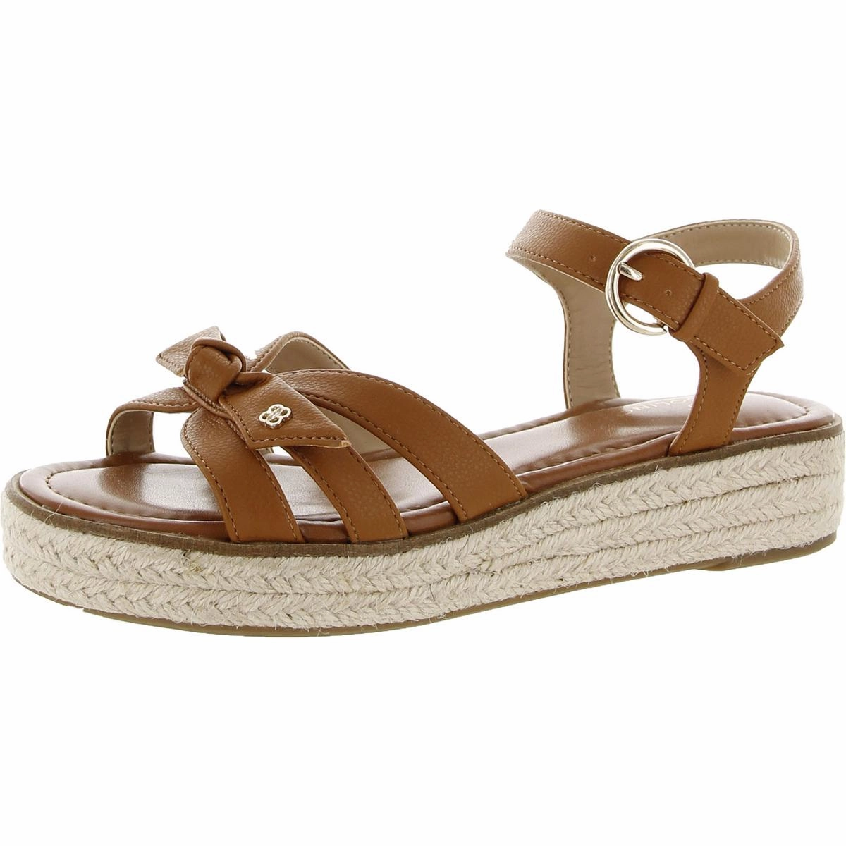 Petty 3 Womens Faux Leather Ankle Strap Flatform Sandals