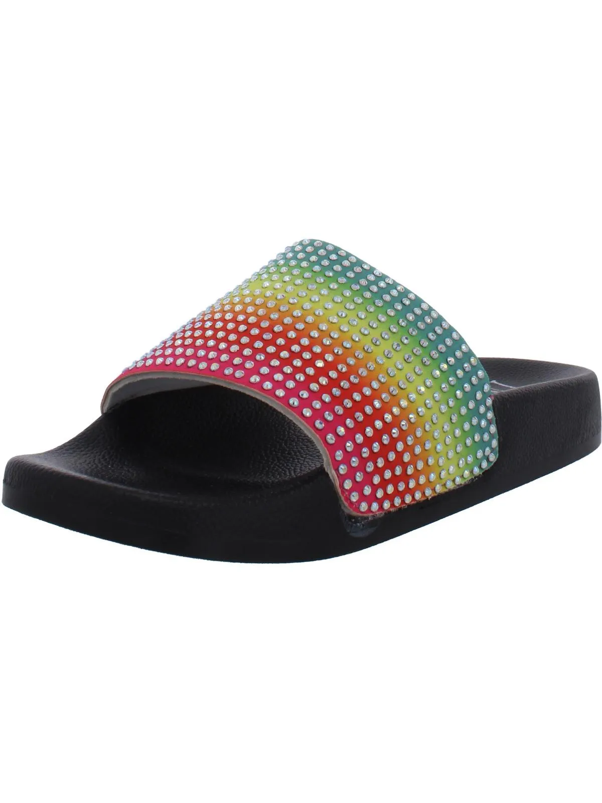 Peymin  Girls Embellished Metallic Pool Slides