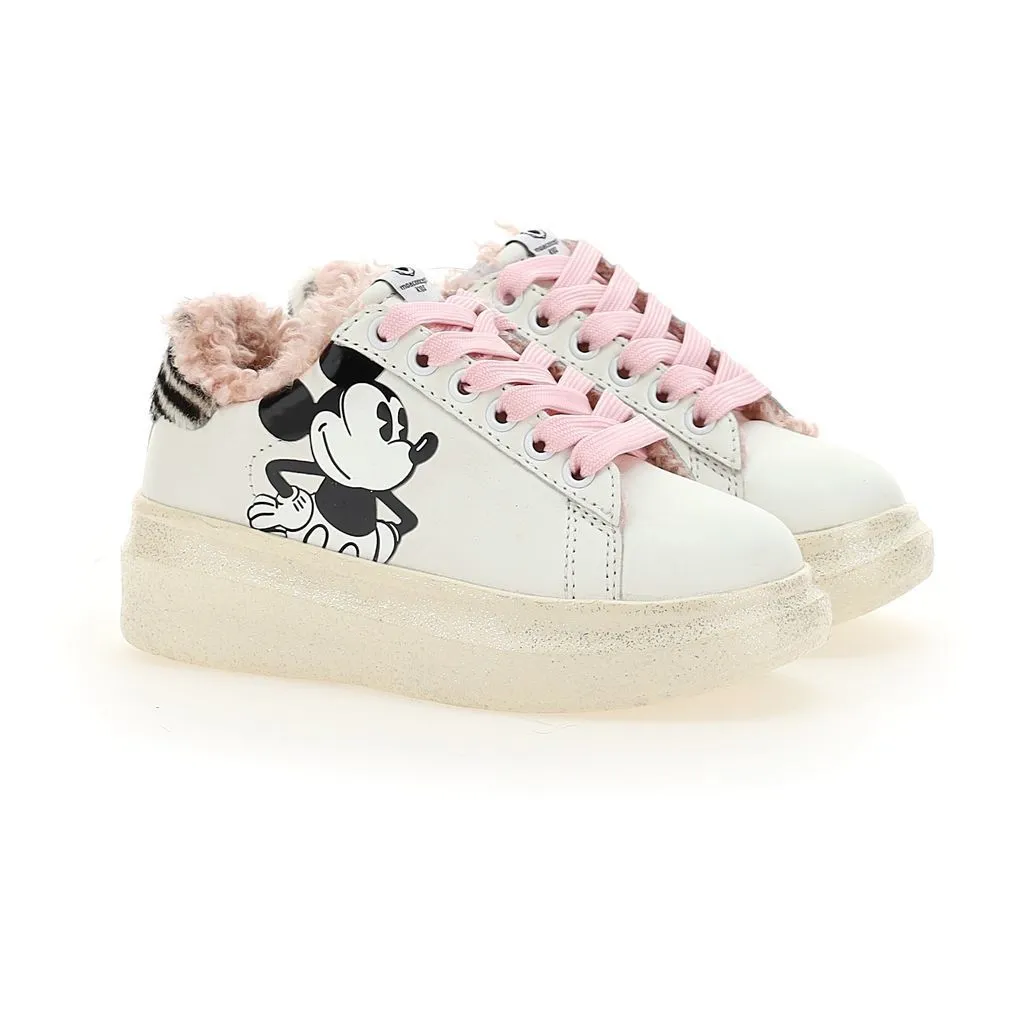 Pink Trim Mickey Platform Sneakers