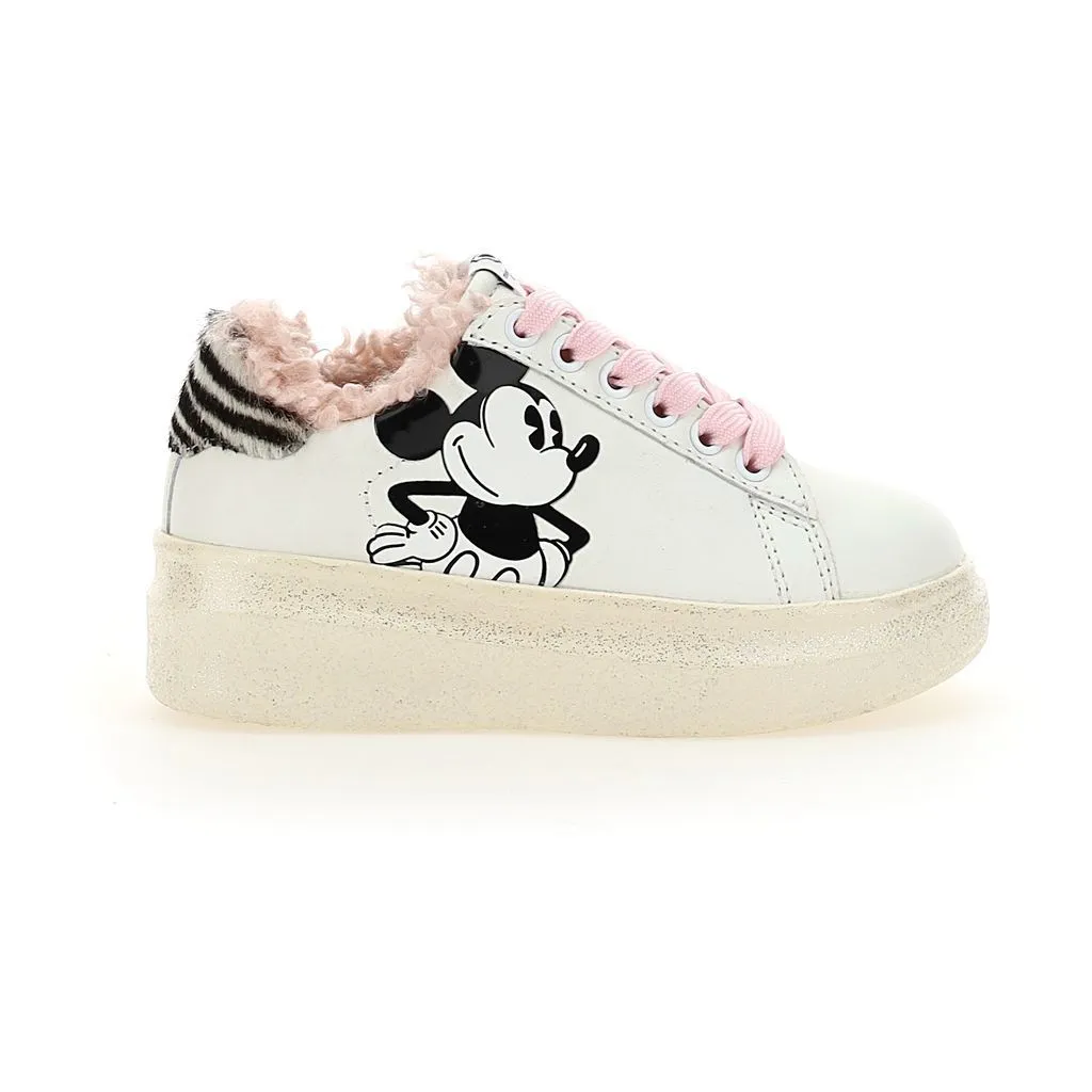 Pink Trim Mickey Platform Sneakers