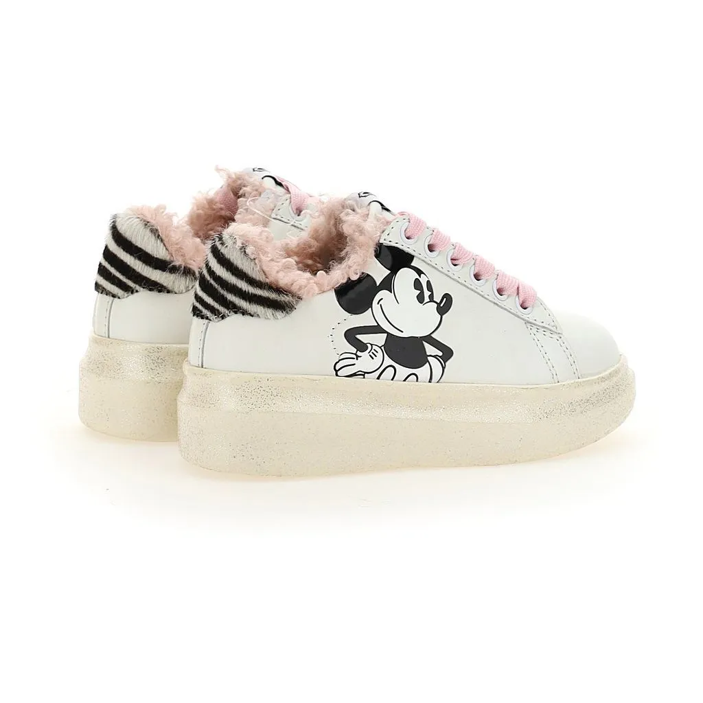 Pink Trim Mickey Platform Sneakers