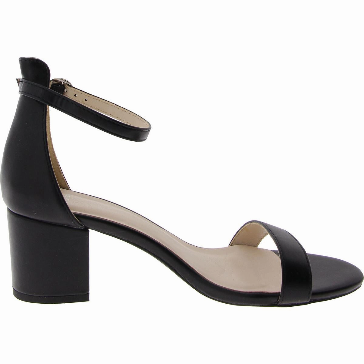 Practical Womens Vegan Leather Cushioned Footbed Ankle Strap