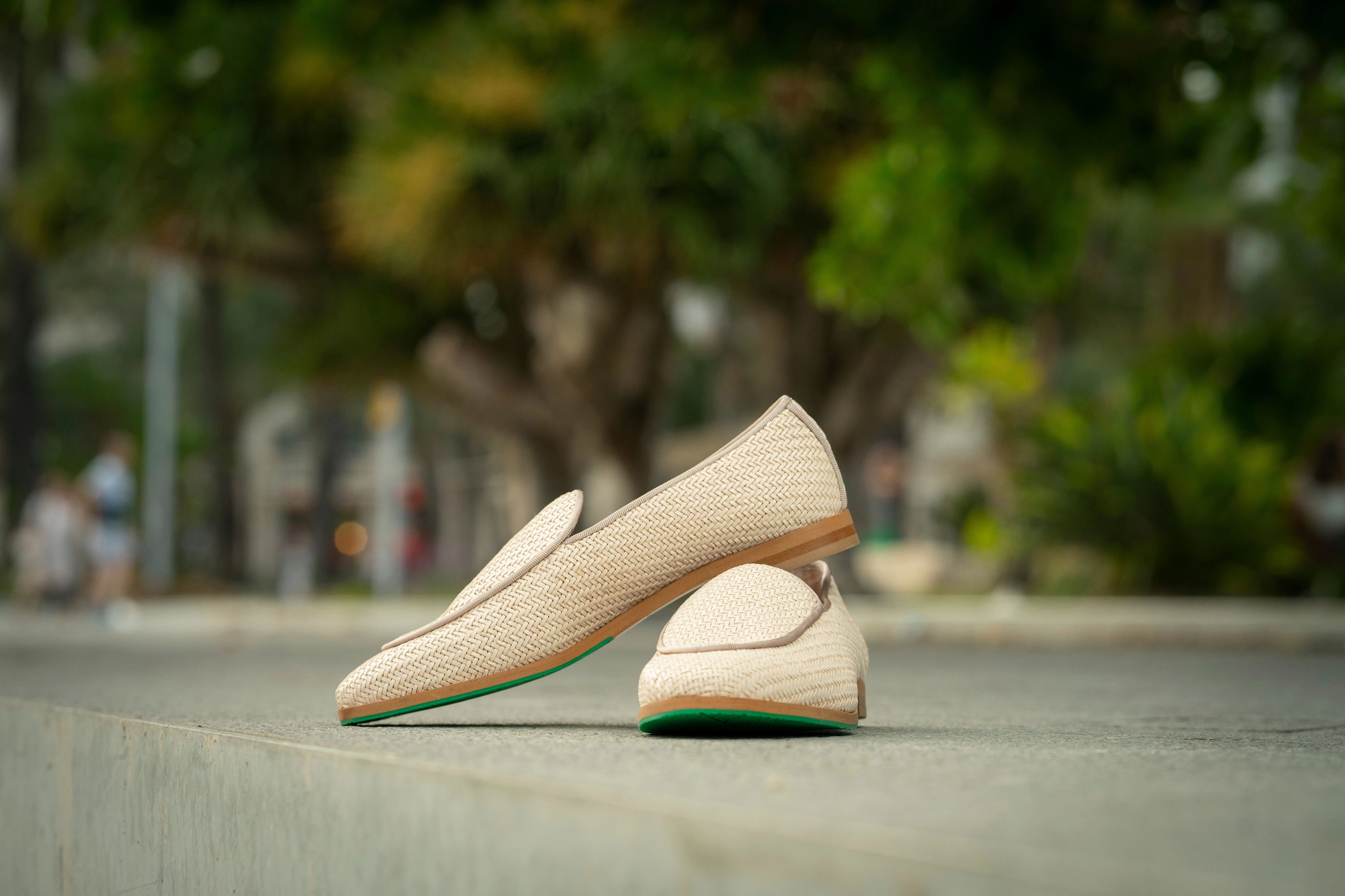 Princesa Raffia Vegan Loafers | Beige