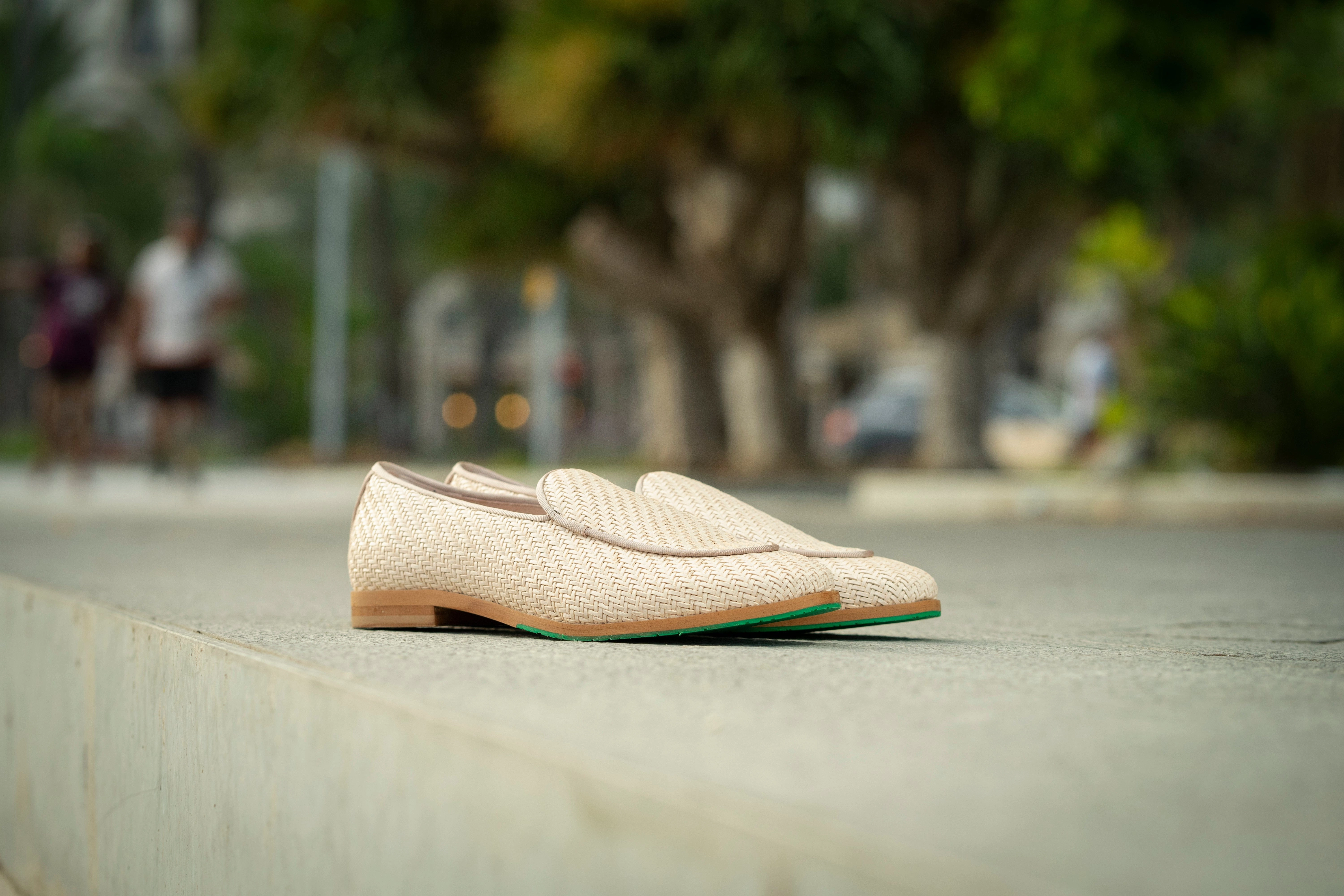 Princesa Raffia Vegan Loafers | Beige