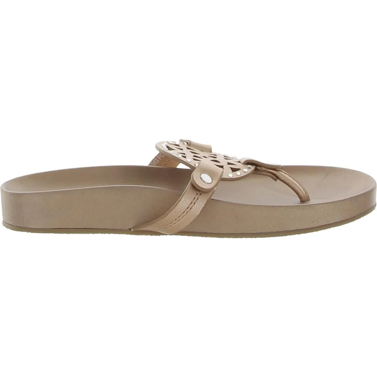 Prisma Girls Embellished Faux Leather Slide Sandals