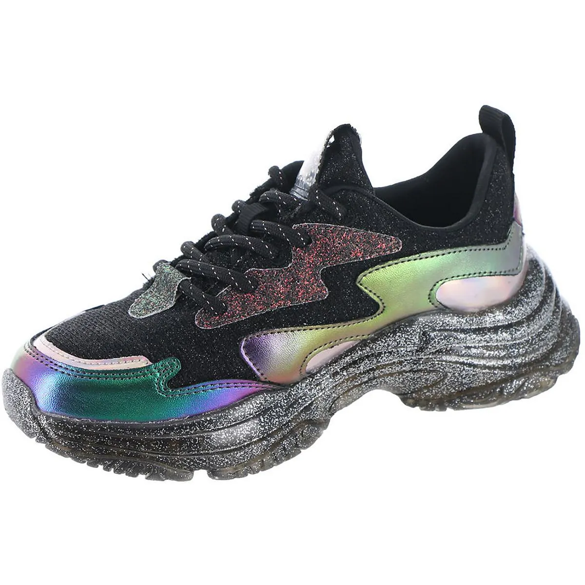 Prismatic Girls Metallic Glitter Casual and Fashion Sneakers