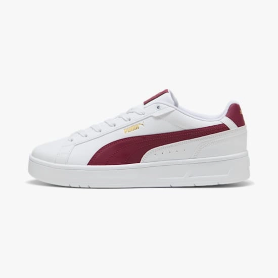PUMA MEN'S COURT CLASSICO WHITE/RED SNEAKER SHOES