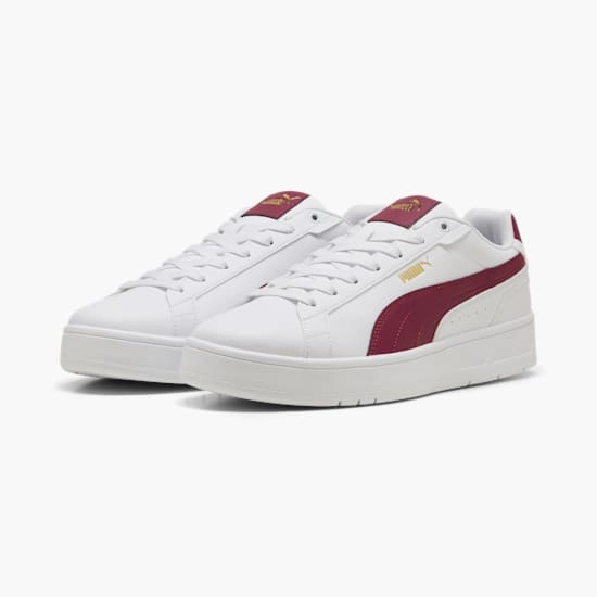 PUMA MEN'S COURT CLASSICO WHITE/RED SNEAKER SHOES