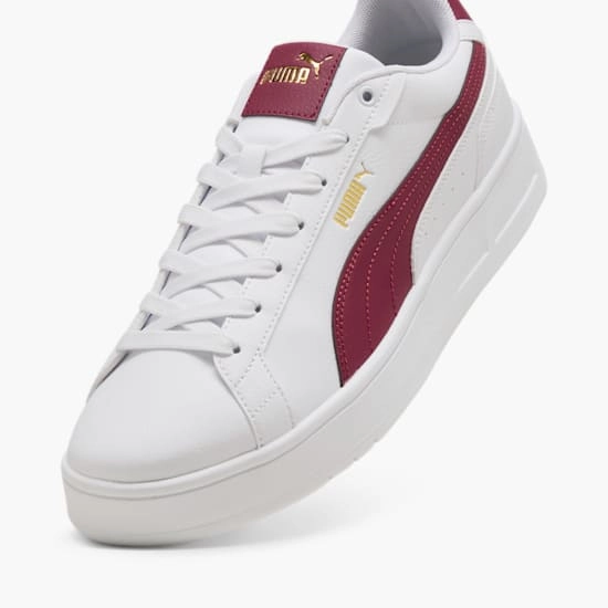 PUMA MEN'S COURT CLASSICO WHITE/RED SNEAKER SHOES