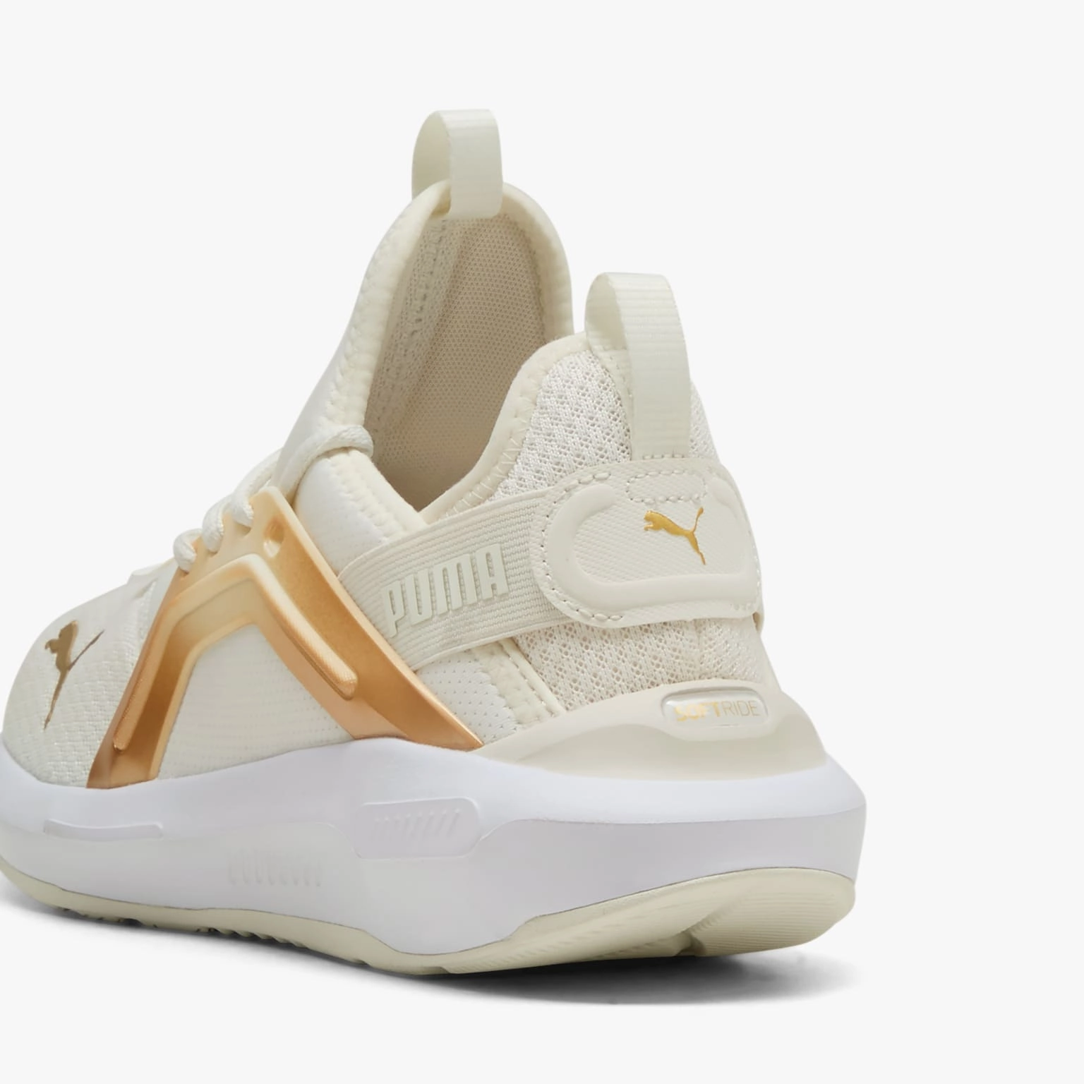 PUMA WOMEN'S ENZO WHITE/GOLD RUNNING SHOES