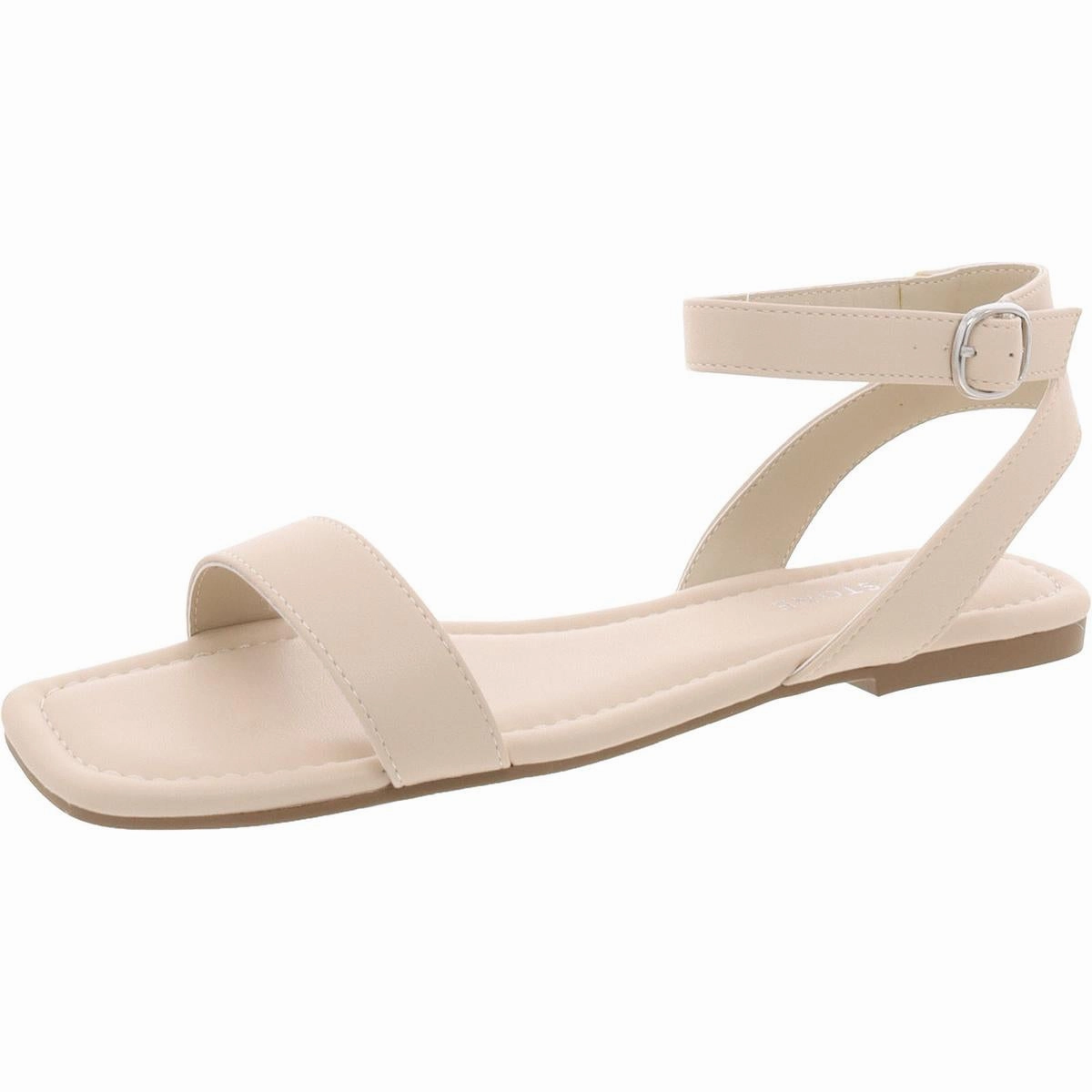 Quebecc Womens Faux Leather Open Toe Ankle Strap