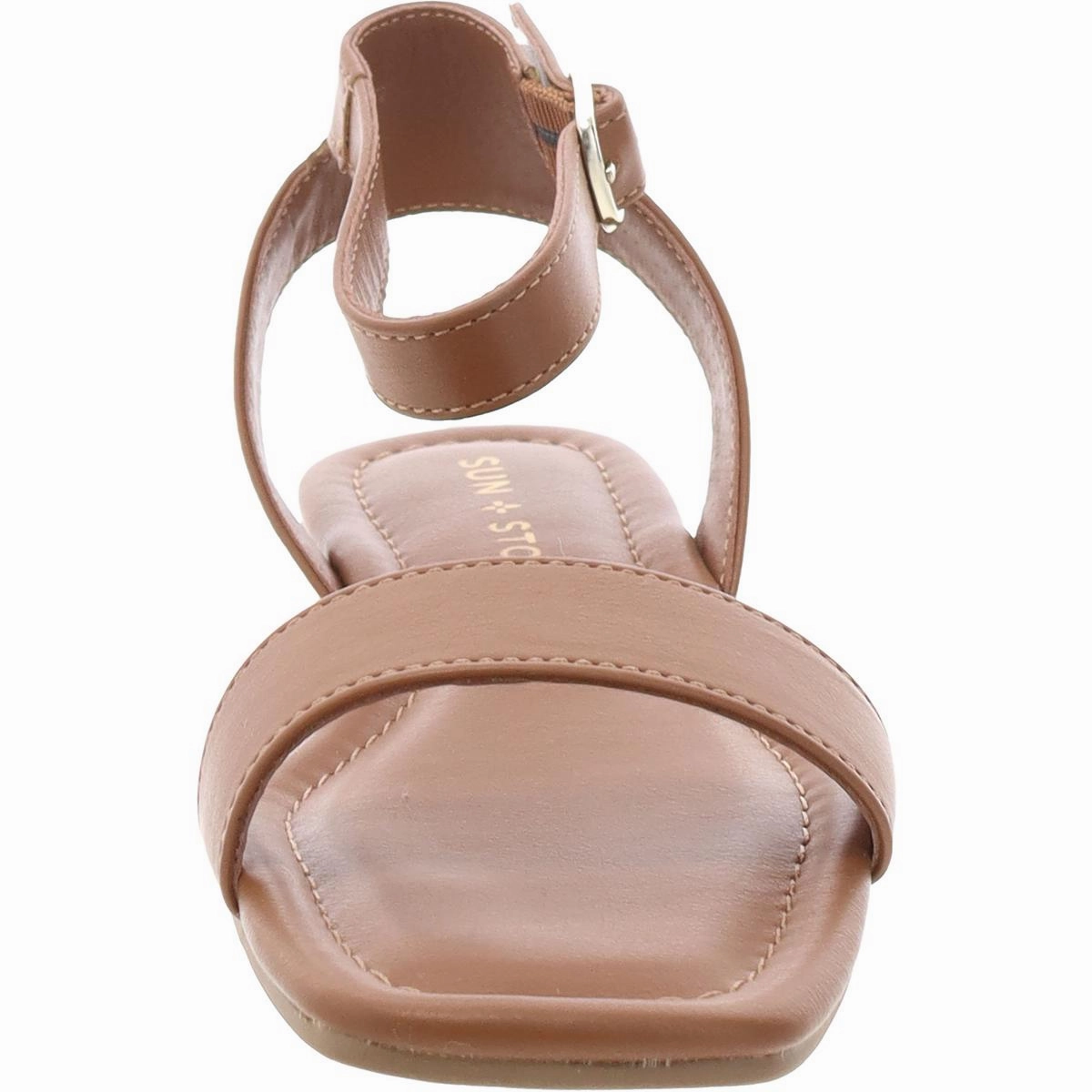 Quebecc Womens Faux Leather Open Toe Ankle Strap