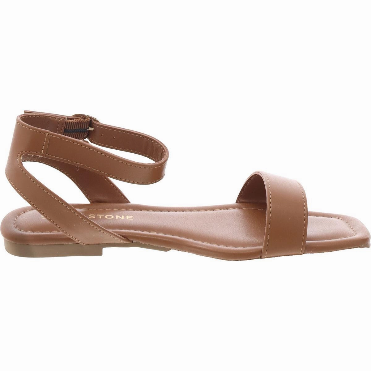 Quebecc Womens Faux Leather Open Toe Ankle Strap