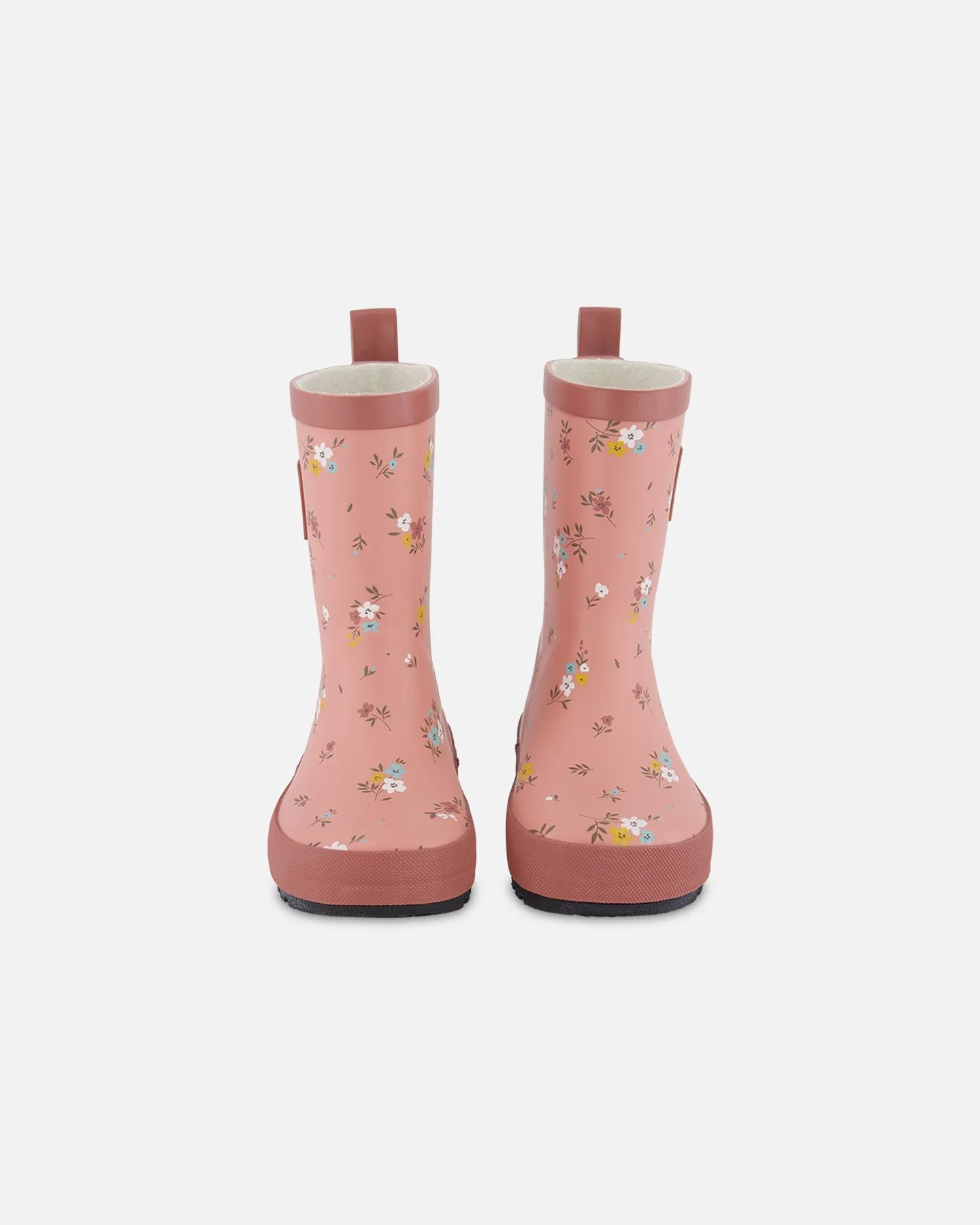 Rain Boots Pink Little Flowers Print