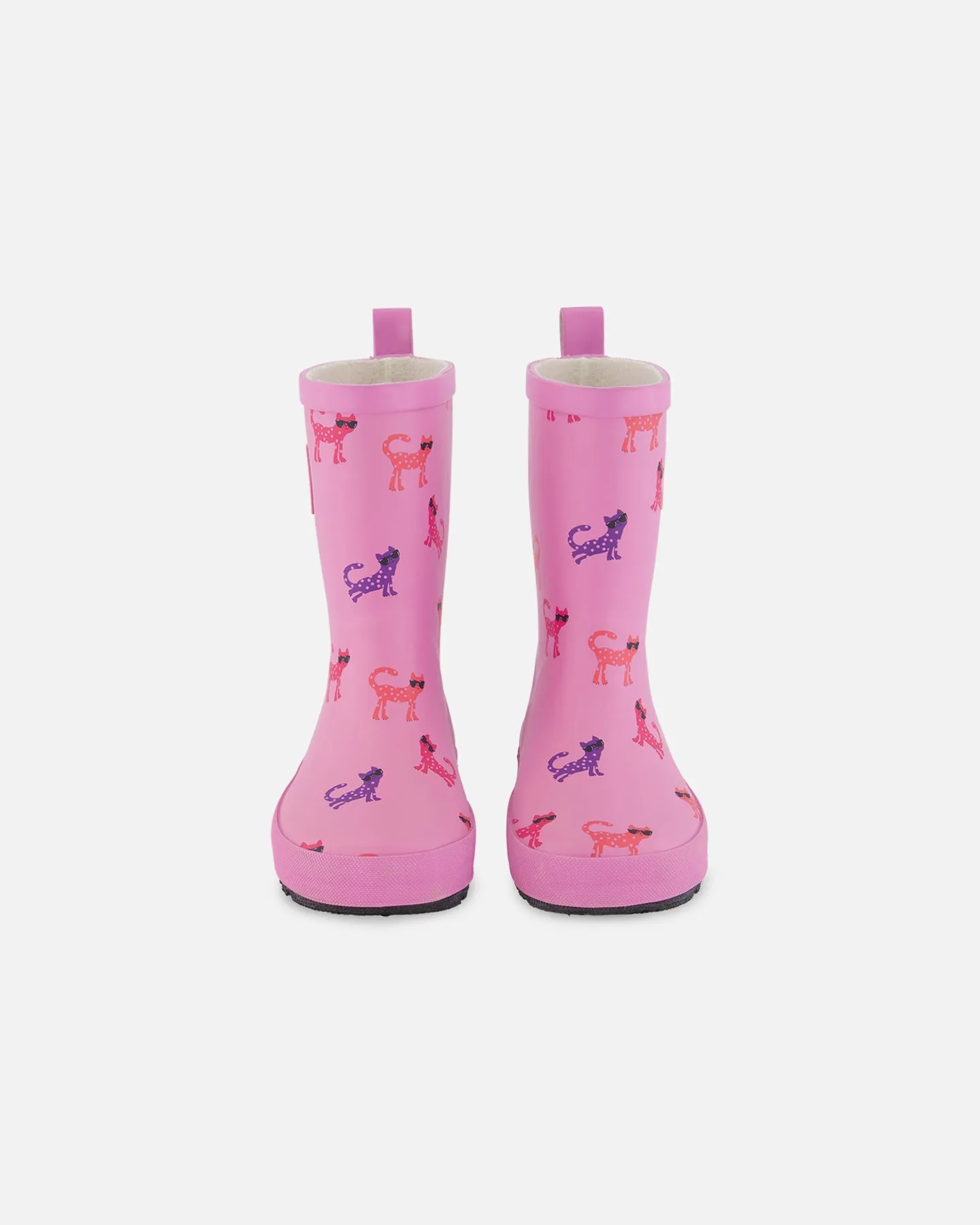 Rain Boots Pink Printed Sunglasses Cats