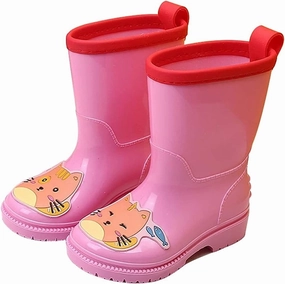 rain Boots Children's Rain Boots Boys and Girls Non-Slip Rain Boots Toddler Waterproof Boots Cartoon Pattern Design Antiskid rain Boots (Color : Blue Size : 16cm)