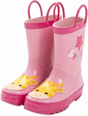 rain Boots Children's Rubber Rain Boots Girls Waterproof Rain Boots Pink Water Pump Non-Slip Sole Antiskid rain Boots (Color : Pink Size : 16cm)