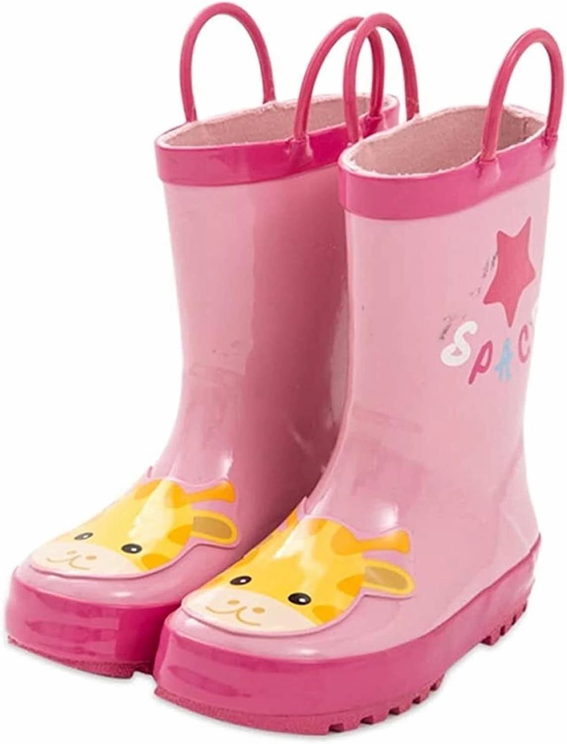 rain Boots Children's Rubber Rain Boots Girls Waterproof Rain Boots Pink Water Pump Non-Slip Sole Antiskid rain Boots (Color : Pink Size : 16cm)