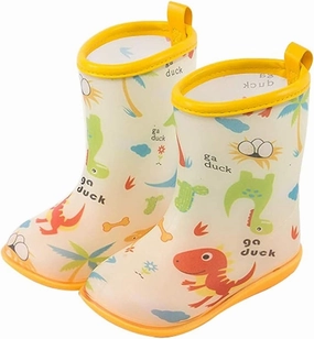 rain Boots Fashion Printed Waterproof Boots Light Rain Boots for Girls and Boys Toddlers Antiskid rain Boots (Color : Pink Size : 18cm)