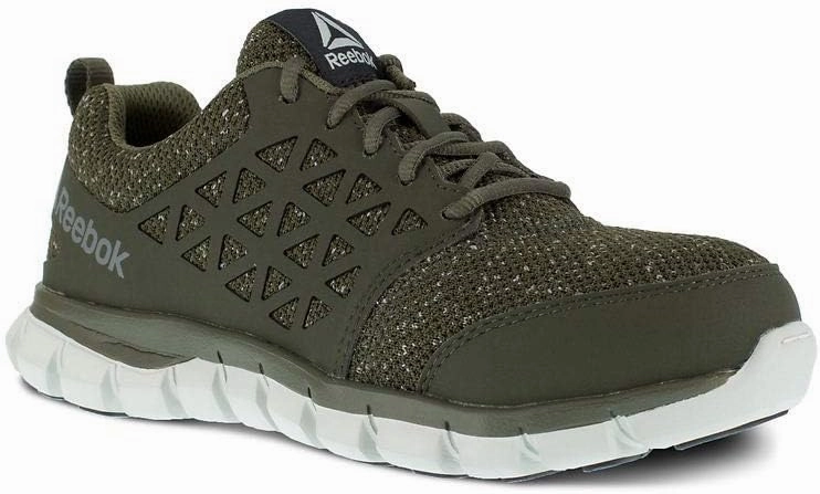 Reebok Women's Rb051 Sublite Cushion Safety Toe Athletic Work Shoe Olive Green