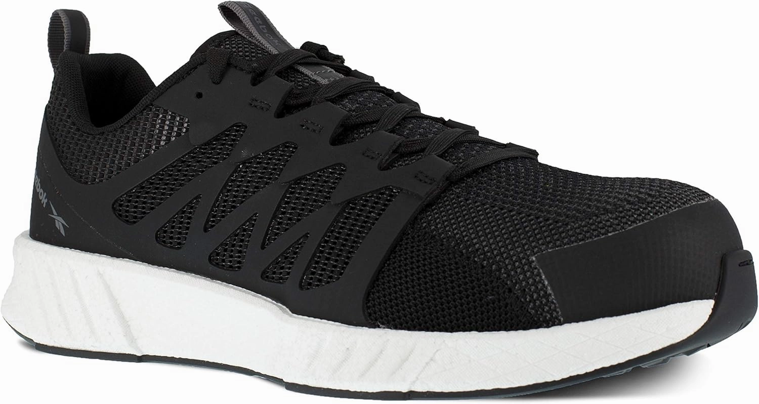 Reebok Women's Rb431 Fusion Flexweave Safety Composite Toe Athletic Work Shoe Black and Grey Industrial