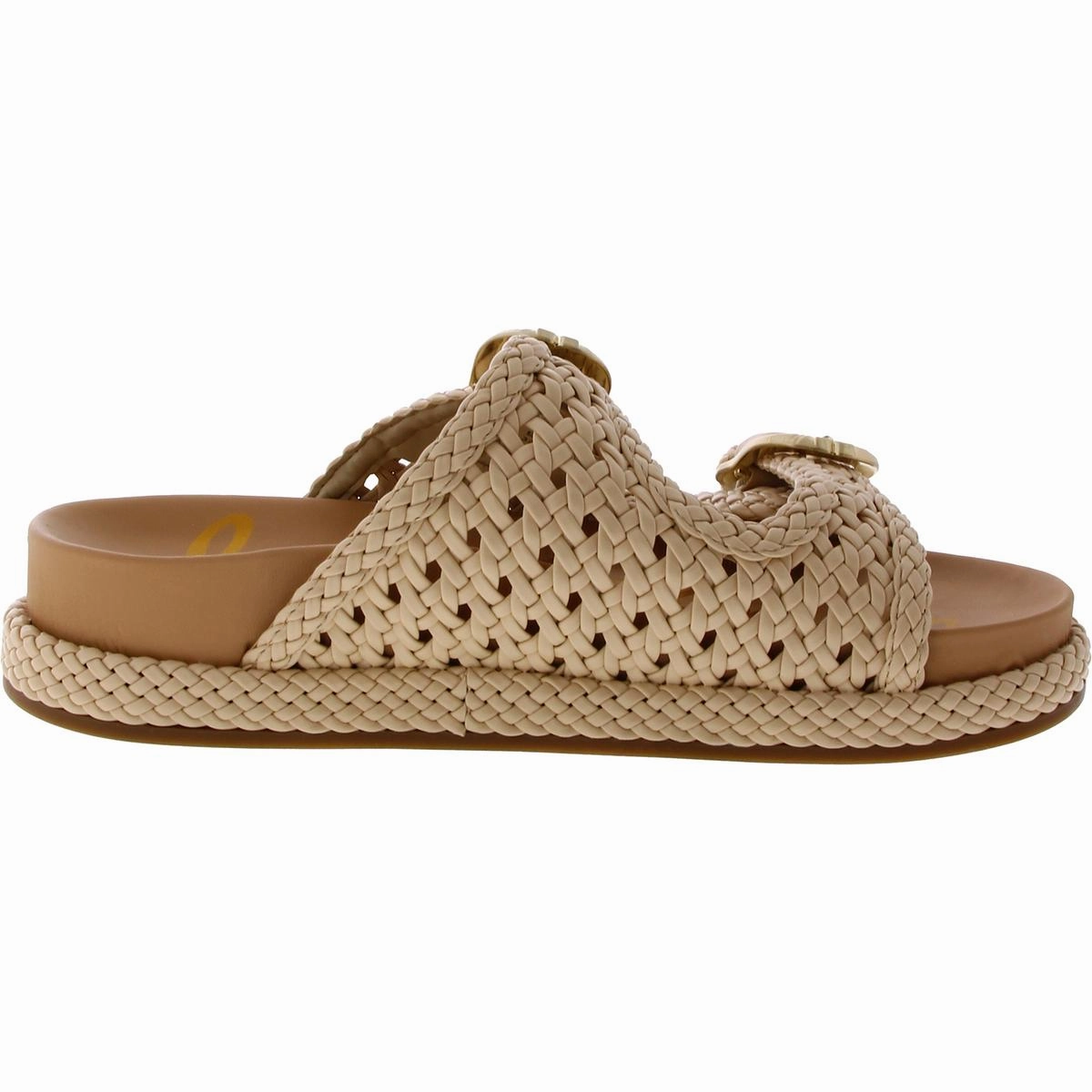 Reid Womens Faux Leather Slide Sandals